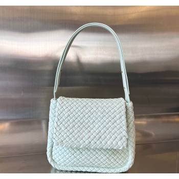 Bottega Veneta Cobble Small Shoulder Bag in Intreccio Leather Glacier Green 2023 709418 (WT-240419026)