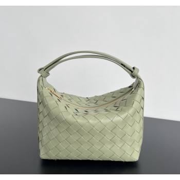 Bottega Veneta Mini Wallace Shoulder Bag in Intrecciato Soft Calfskin Leather 754443 Light Green 2024 (MS-240419027)