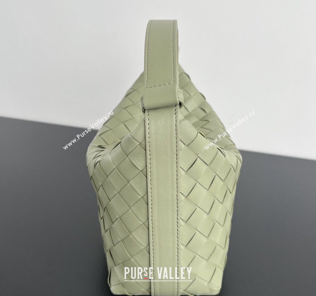 Bottega Veneta Mini Wallace Shoulder Bag in Intrecciato Soft Calfskin Leather 754443 Light Green 2024 (MS-240419027)