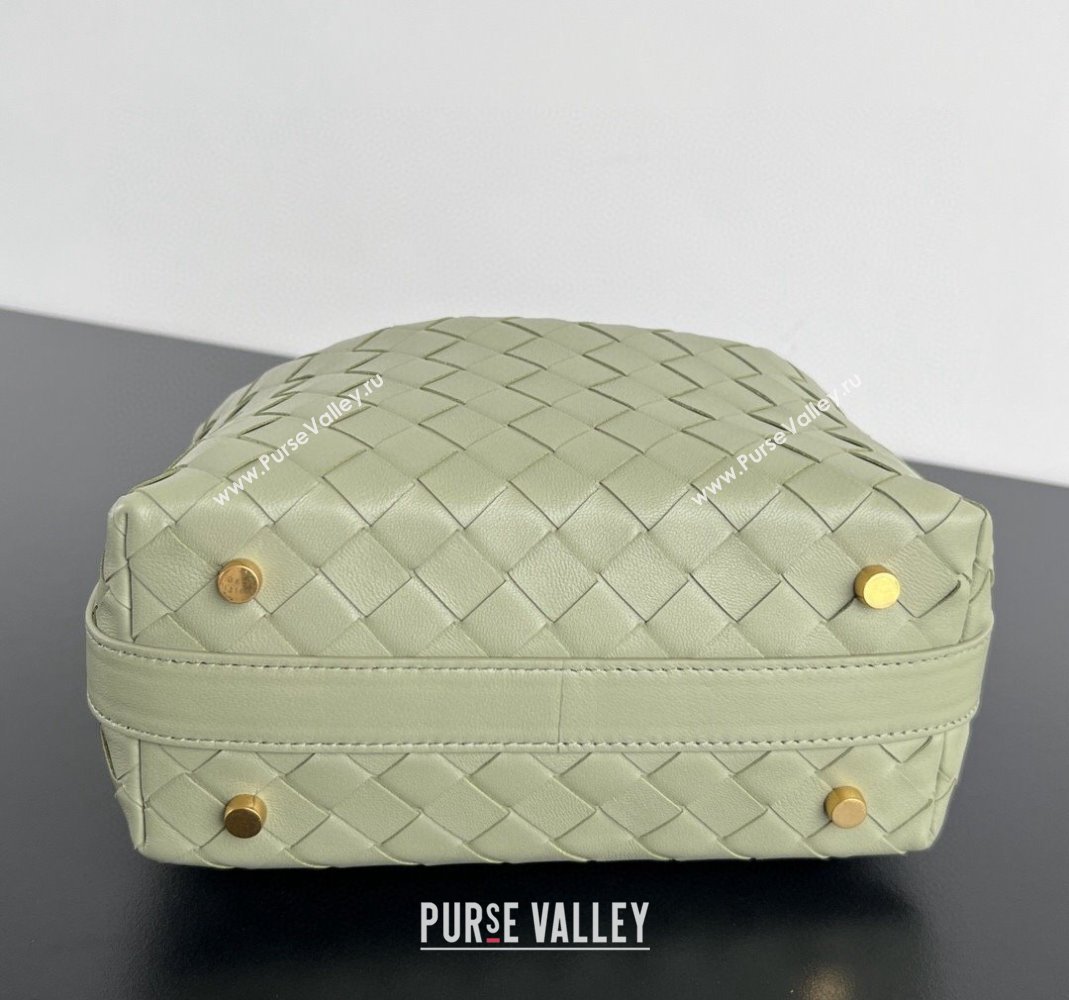 Bottega Veneta Mini Wallace Shoulder Bag in Intrecciato Soft Calfskin Leather 754443 Light Green 2024 (MS-240419027)