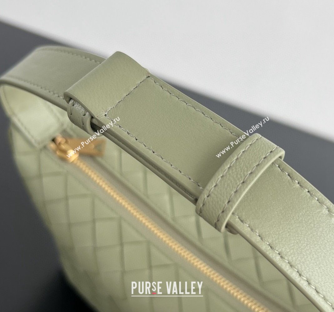 Bottega Veneta Mini Wallace Shoulder Bag in Intrecciato Soft Calfskin Leather 754443 Light Green 2024 (MS-240419027)