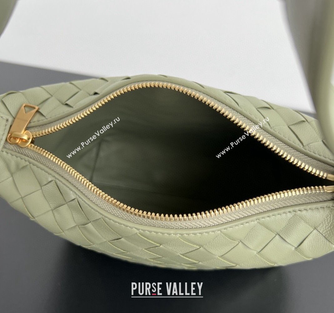 Bottega Veneta Mini Wallace Shoulder Bag in Intrecciato Soft Calfskin Leather 754443 Light Green 2024 (MS-240419027)