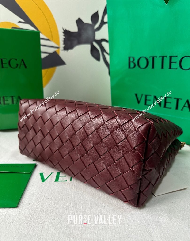 Bottega Veneta Small Andiamo Top Handle Bag With Chain Burgundy 2024 786008 (WT-240419006)