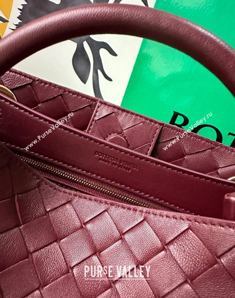 Bottega Veneta Small Andiamo Top Handle Bag With Chain Burgundy 2024 786008 (WT-240419006)