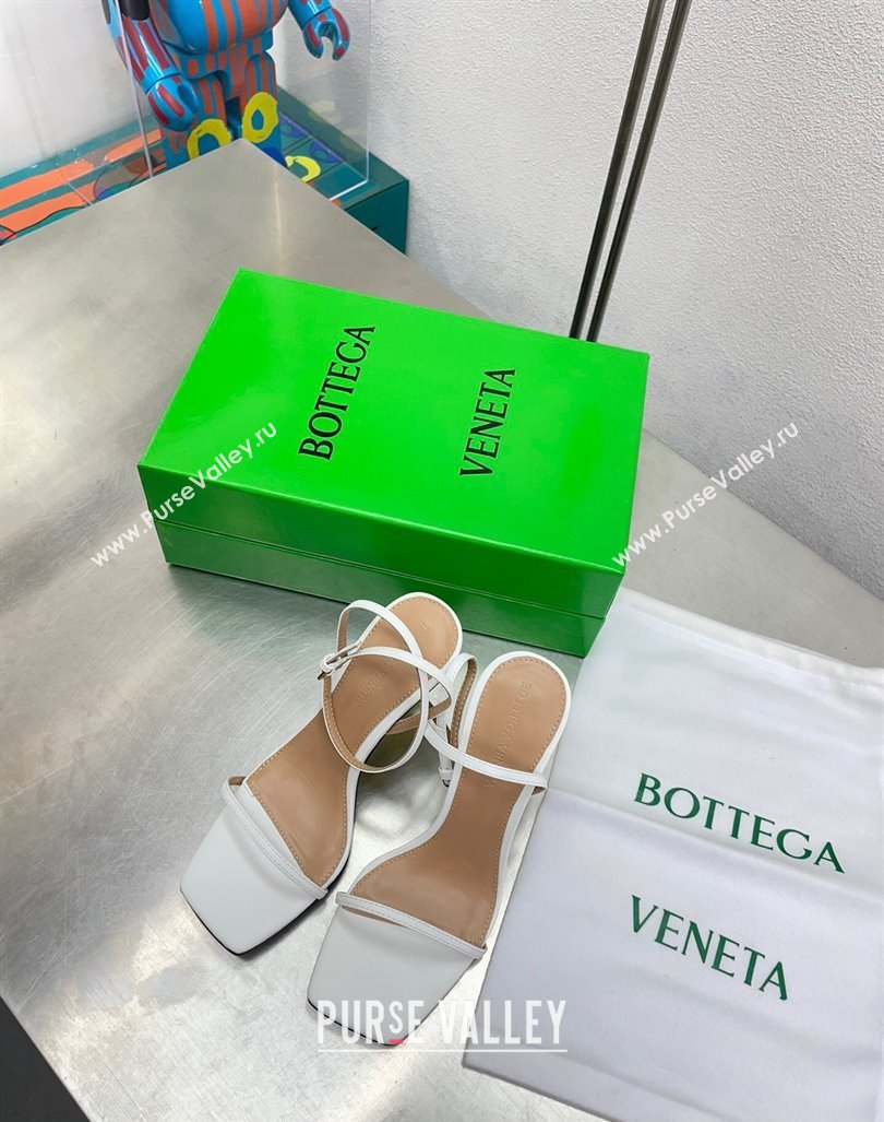 Bottega Veneta Knot Sandals 9cm in Lambskin White 2024 0430 (MD-240430135)