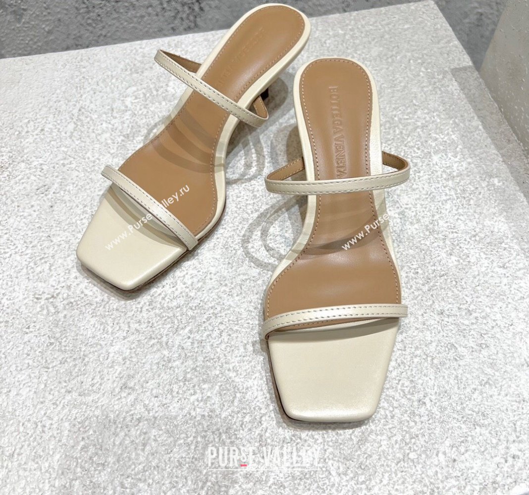 Bottega Veneta Knot Slide Sandals 4.5cm in Calfskin White 2024 0429 (MD-240430145)