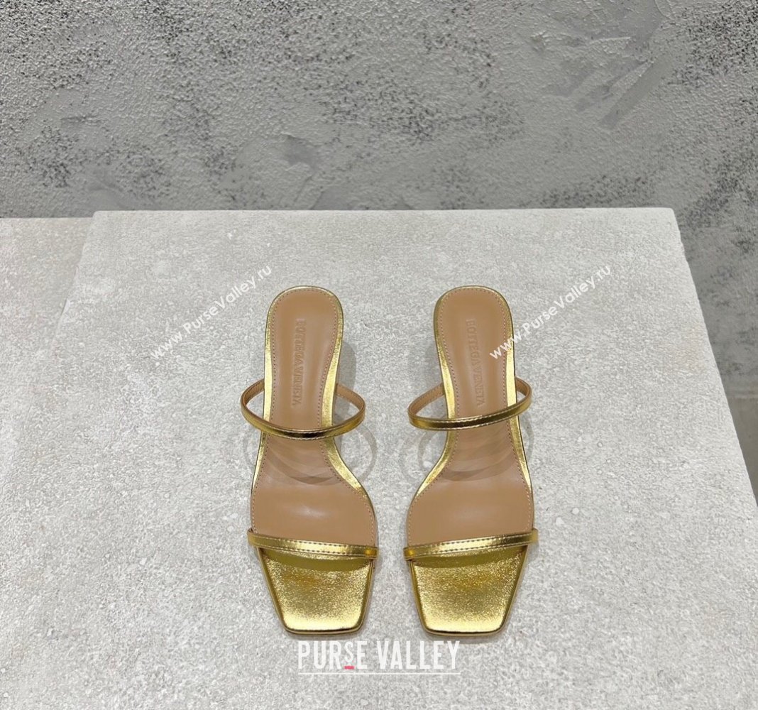 Bottega Veneta Knot Slide Sandals 4.5cm in Calfskin Gold 2024 0429 (MD-240430146)