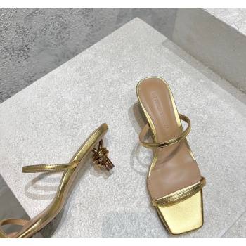 Bottega Veneta Knot Slide Sandals 4.5cm in Calfskin Gold 2024 0429 (MD-240430146)