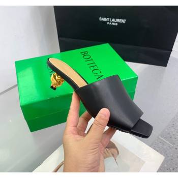 Bottega Veneta Knot Slide Sandals 4.5cm in Calfskin Black 2024 0430 (KER-240430154)