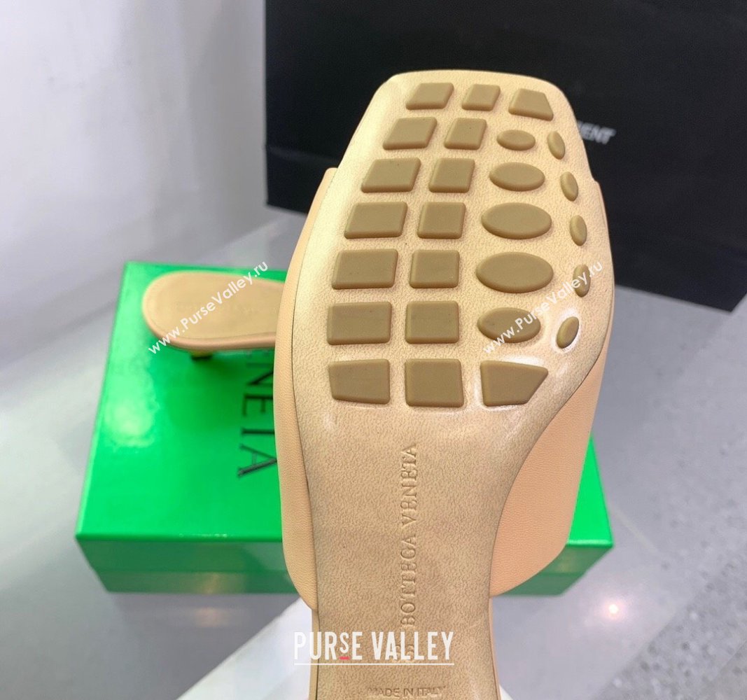 Bottega Veneta Knot Slide Sandals 4.5cm in Calfskin Beige 2024 0430 (KER-240430156)