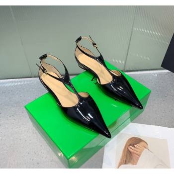 Bottega Veneta Rocket T Patent Calfskin Ballet Flat Black 2024 0430 (KER-240430165)