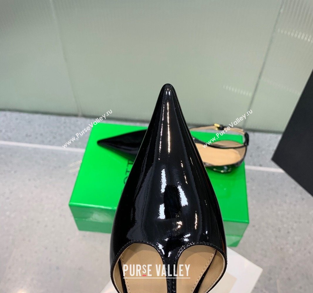 Bottega Veneta Rocket T Patent Calfskin Ballet Flat Black 2024 0430 (KER-240430165)