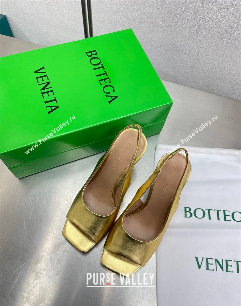 Bottega Veneta Knot Sandals 9cm in Lambskin Gold 2024 0429 (MD-240430139)