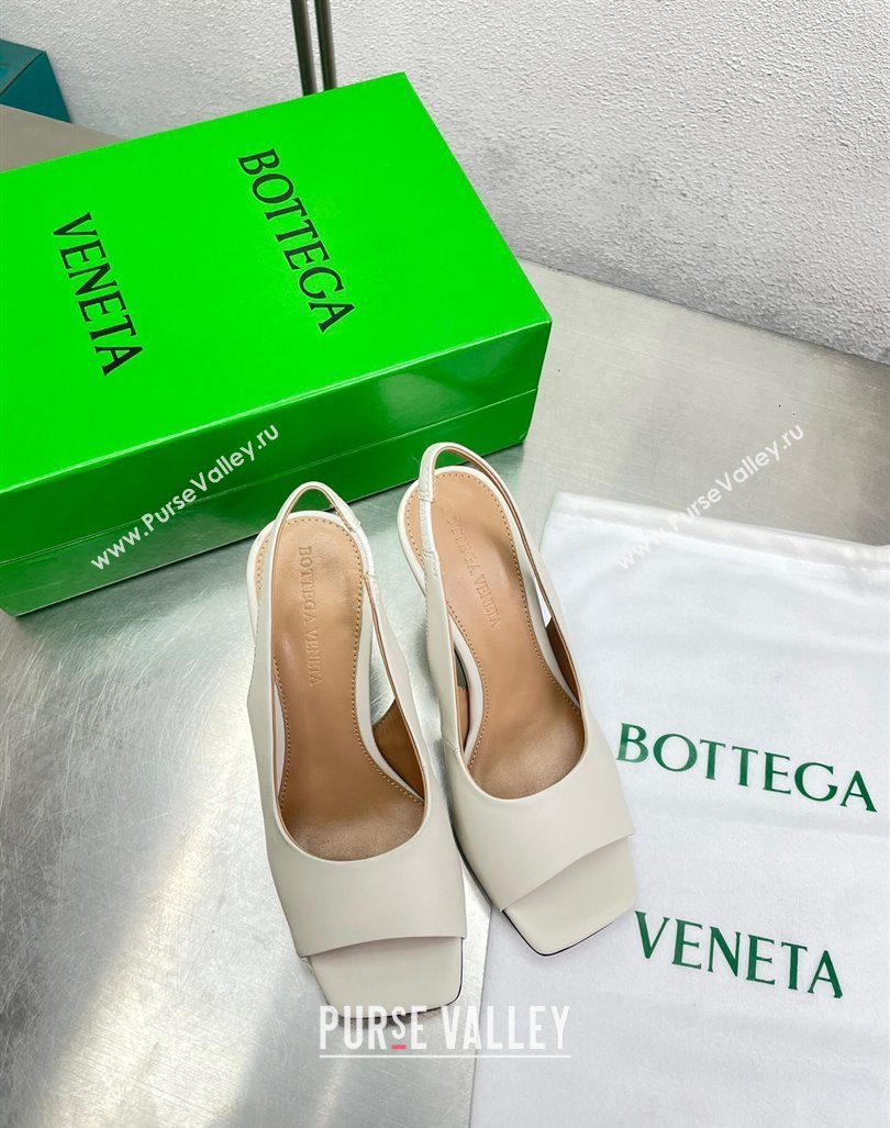 Bottega Veneta Knot Sandals 9cm in Lambskin White 2024 0429 (MD-240430141)