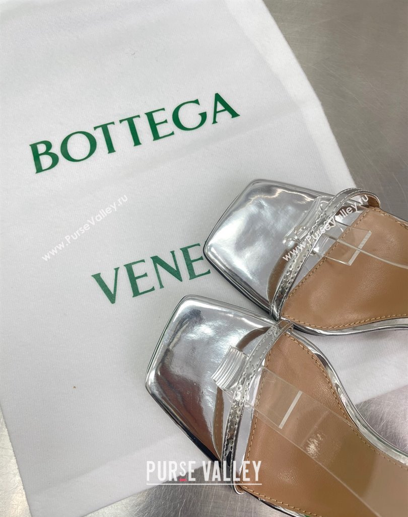 Bottega Veneta Knot Sandals 9cm in Lambskin Silver 2024 0430 (MD-240430134)