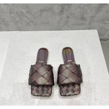 Bottega Veneta Lido Flat Slide Sandals in Intrecciato Leather Bronze 2024 0430 (MD-240430194)