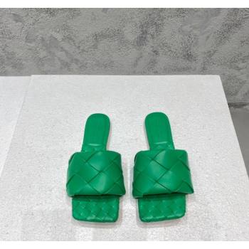 Bottega Veneta Lido Flat Slide Sandals in Intrecciato Leather Green 2 2024 0430 (MD-240430195)
