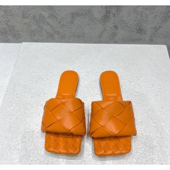 Bottega Veneta Lido Flat Slide Sandals in Intrecciato Leather Orange 2 2024 0430 (MD-240430199)