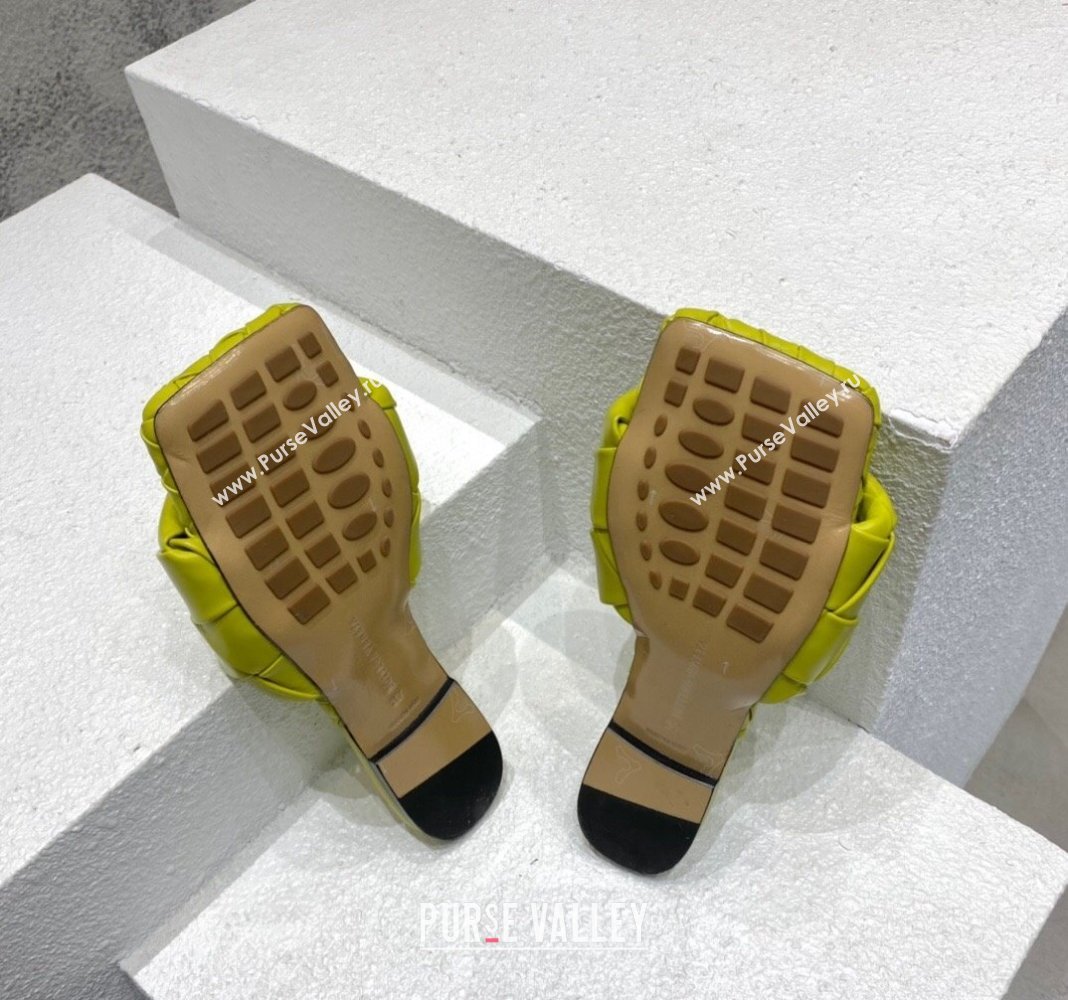 Bottega Veneta Lido Flat Slide Sandals in Intrecciato Leather Kiwi Green 2024 0430 (MD-240430202)