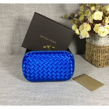 Bottega Veneta Satin Knot Mini Clutch Shiny Blue 2024 BV8651 (WT-240528013)