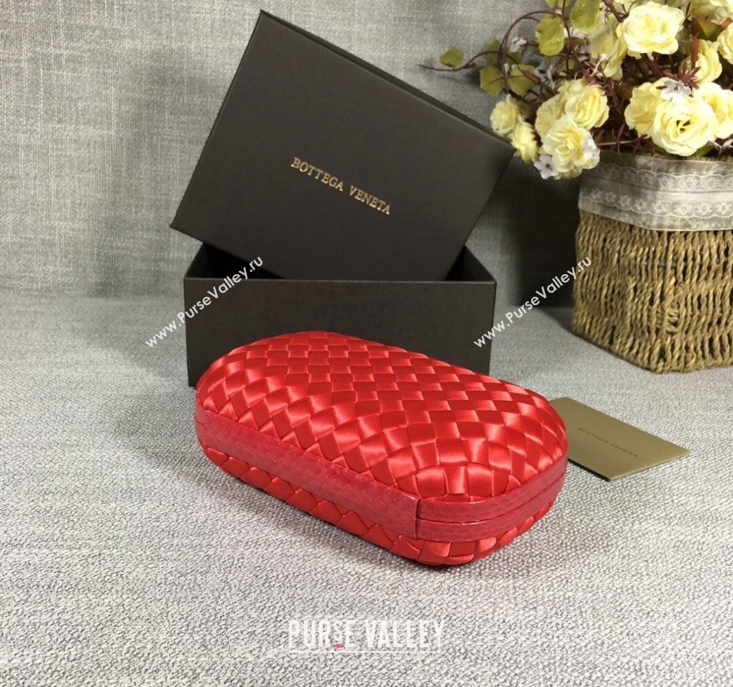 Bottega Veneta Satin Knot Mini Clutch Red 2024 BV8651 (WT-240528014)