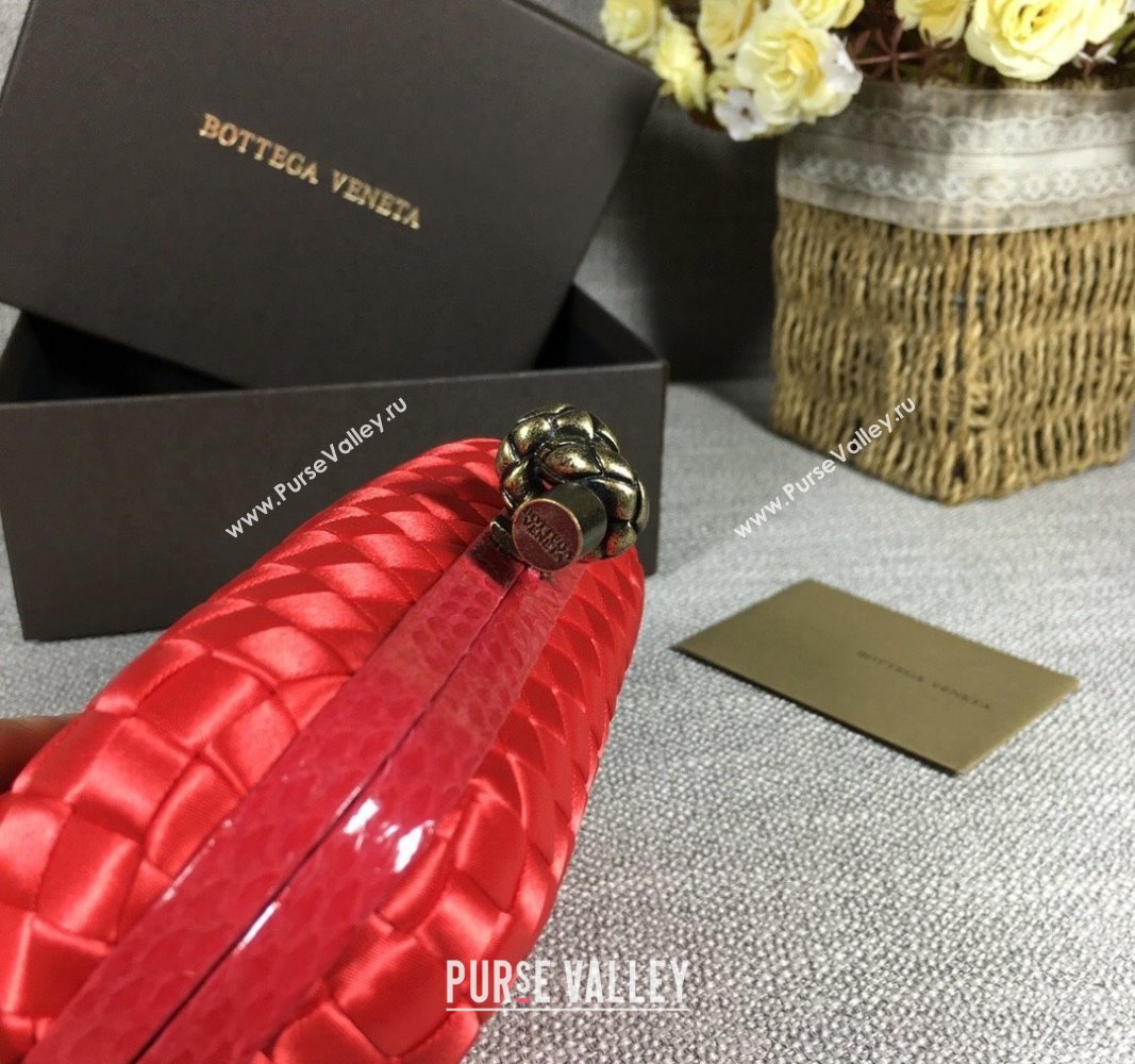 Bottega Veneta Satin Knot Mini Clutch Red 2024 BV8651 (WT-240528014)