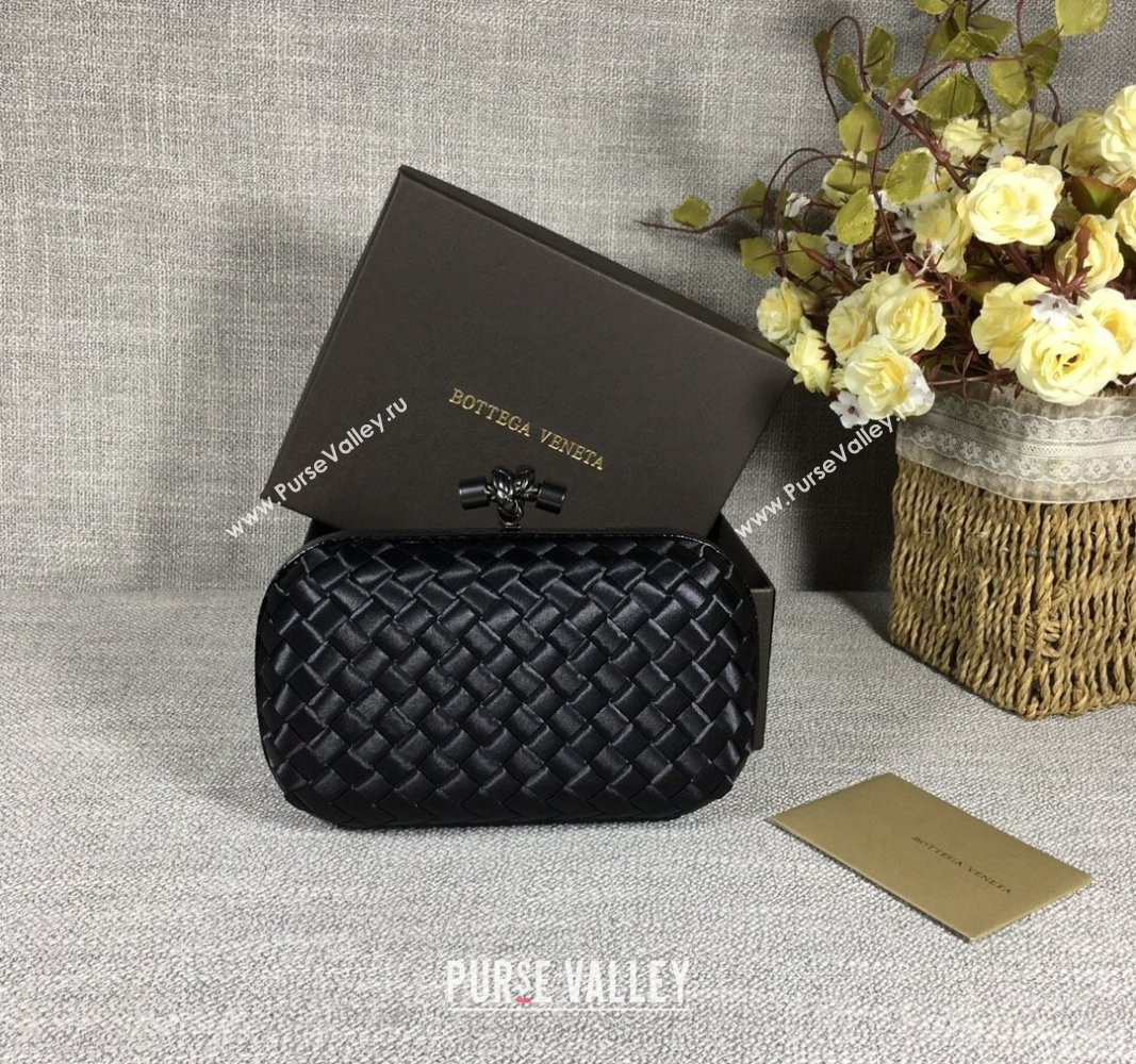 Bottega Veneta Satin Knot Mini Clutch Black 2024 BV8651 (WT-240528015)