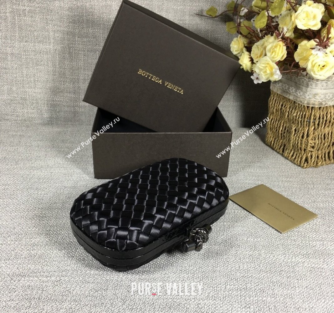 Bottega Veneta Satin Knot Mini Clutch Black 2024 BV8651 (WT-240528015)