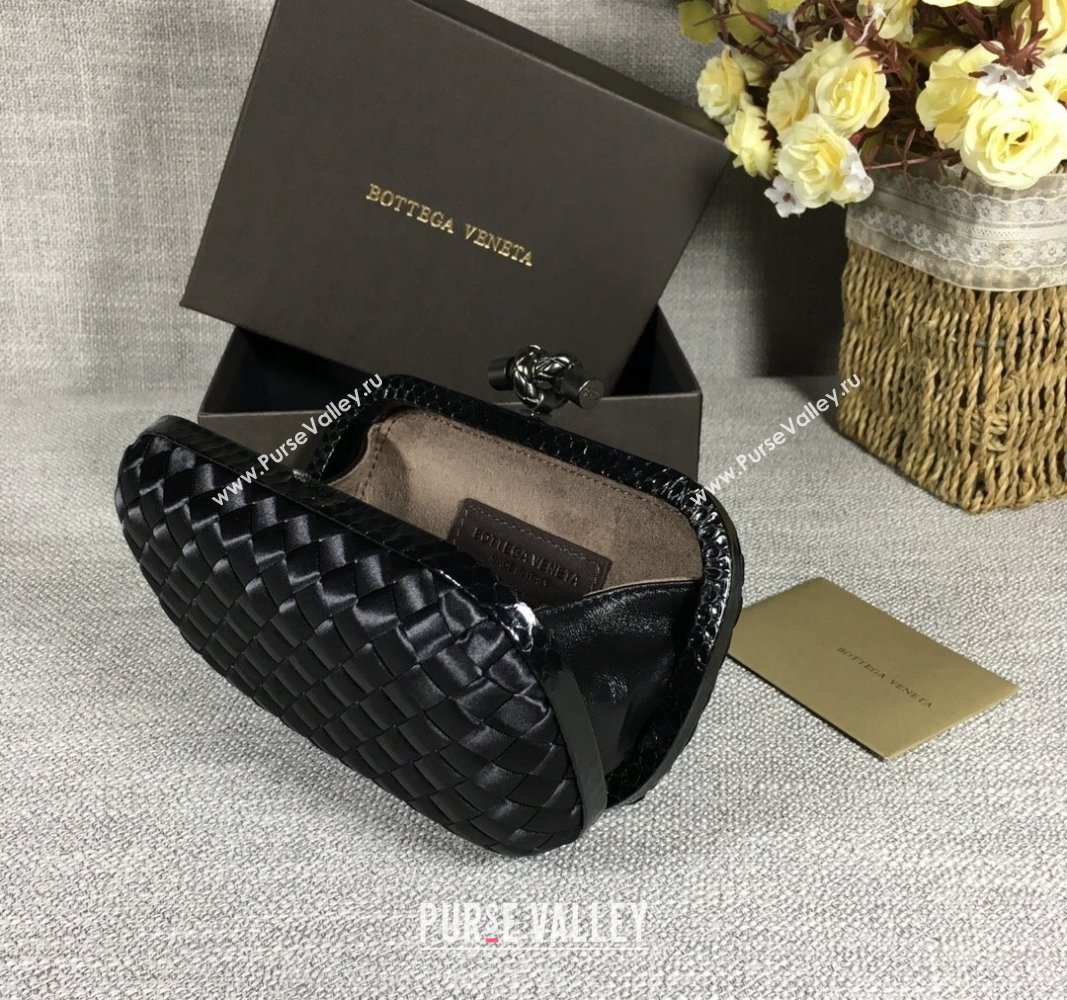 Bottega Veneta Satin Knot Mini Clutch Black 2024 BV8651 (WT-240528015)