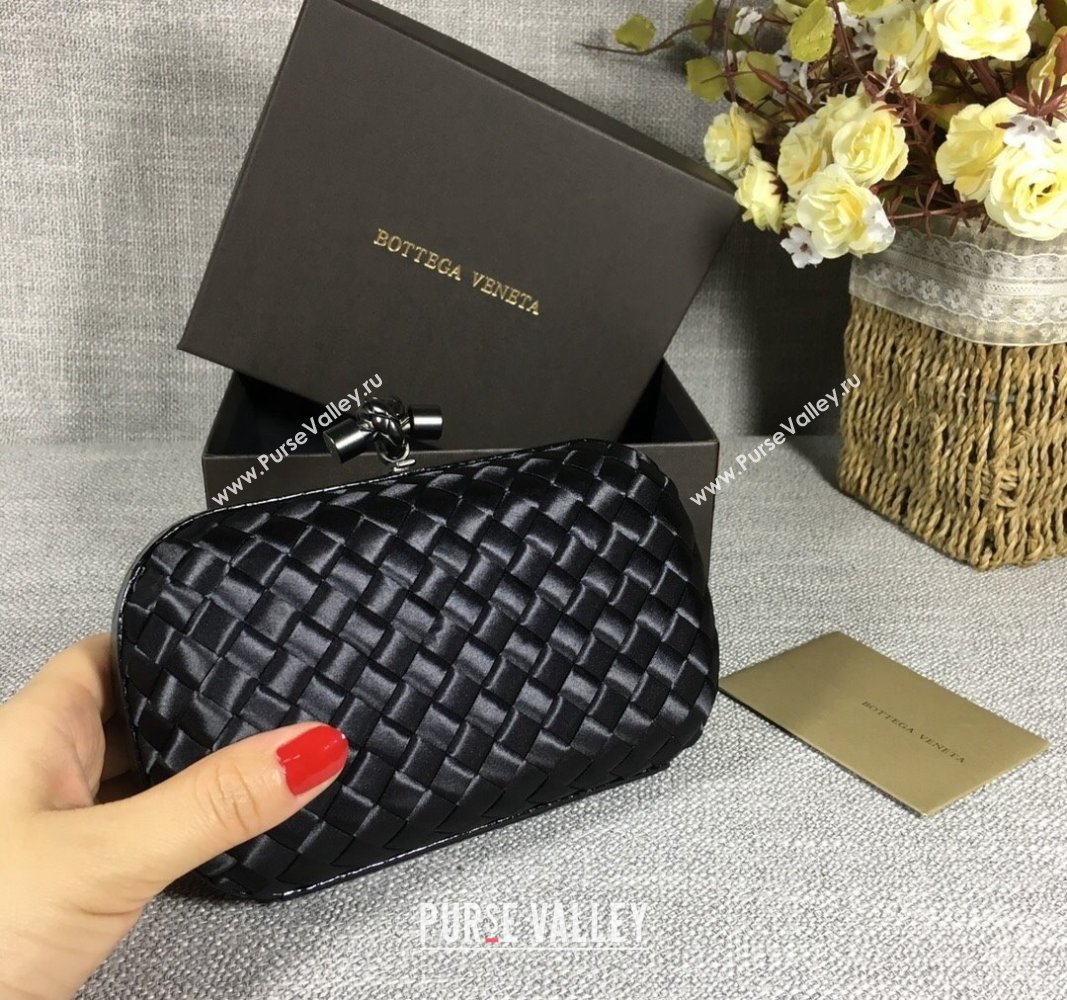 Bottega Veneta Satin Knot Mini Clutch Black 2024 BV8651 (WT-240528015)