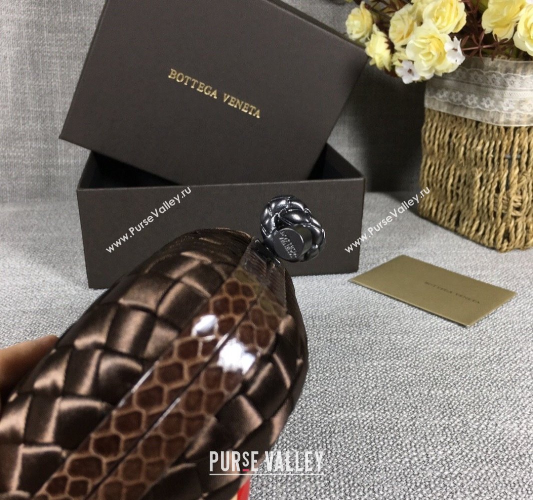 Bottega Veneta Satin Knot Mini Clutch Dark Coffee 2024 BV8651 (WT-240528016)