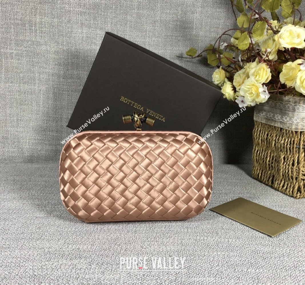 Bottega Veneta Satin Knot Mini Clutch Dark Apricot 2024 BV8651 (WT-240528017)