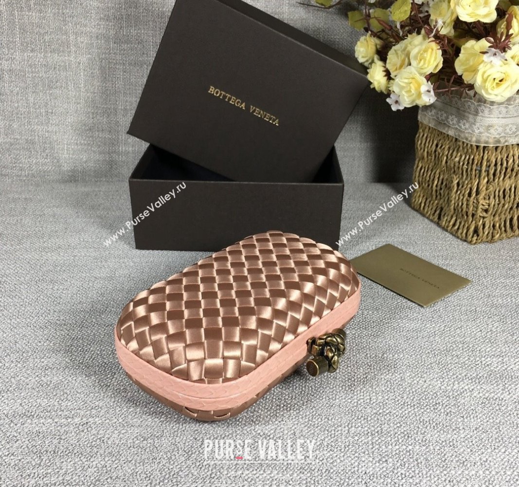 Bottega Veneta Satin Knot Mini Clutch Dark Apricot 2024 BV8651 (WT-240528017)