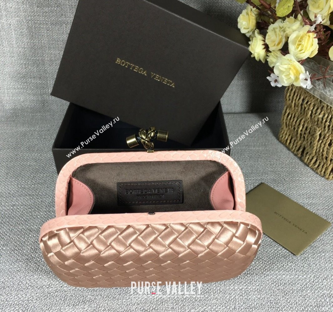 Bottega Veneta Satin Knot Mini Clutch Dark Apricot 2024 BV8651 (WT-240528017)