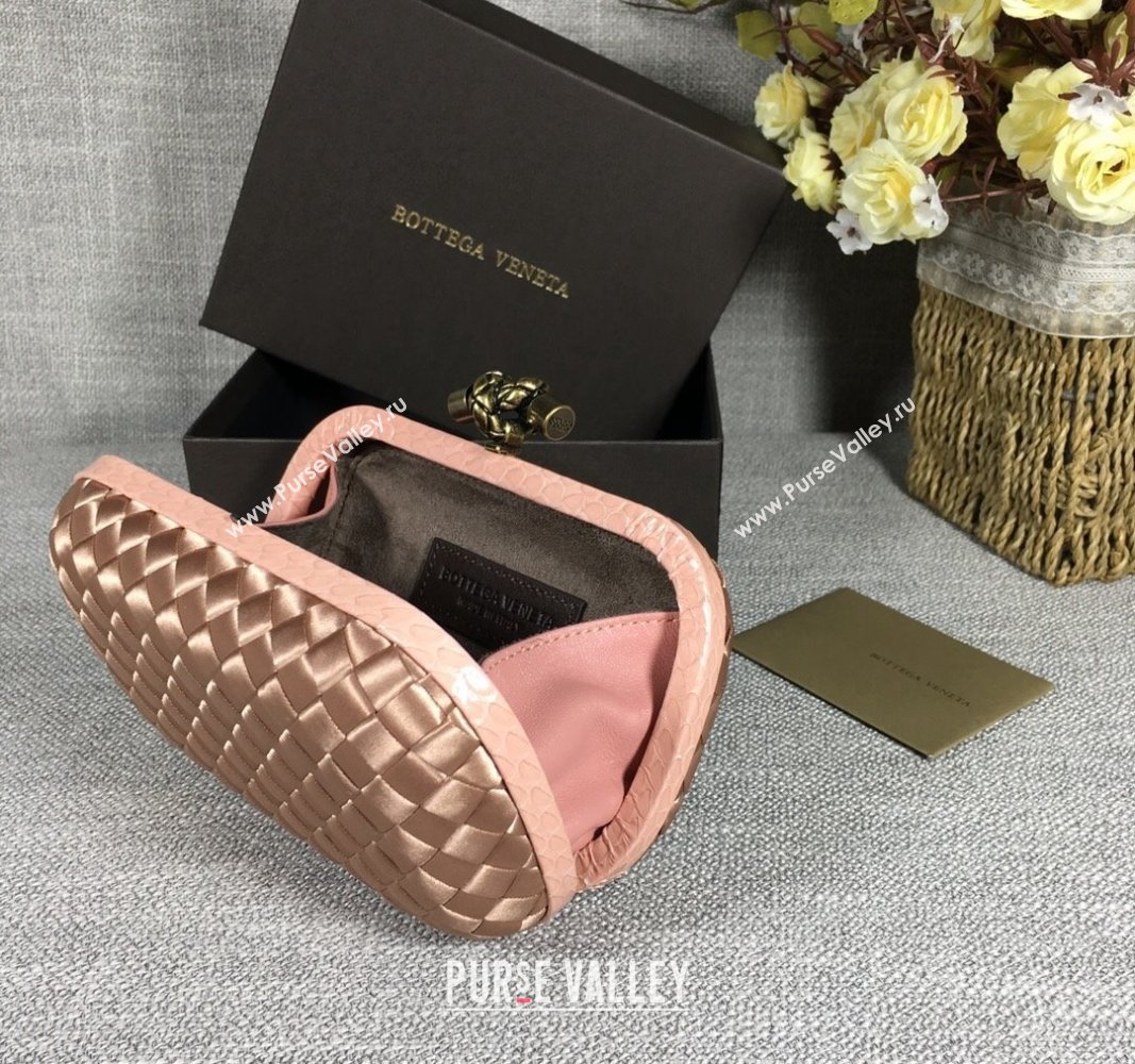 Bottega Veneta Satin Knot Mini Clutch Dark Apricot 2024 BV8651 (WT-240528017)