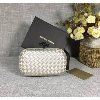 Bottega Veneta Satin Knot Mini Clutch Light Silver 2024 BV8651 (WT-240528020)