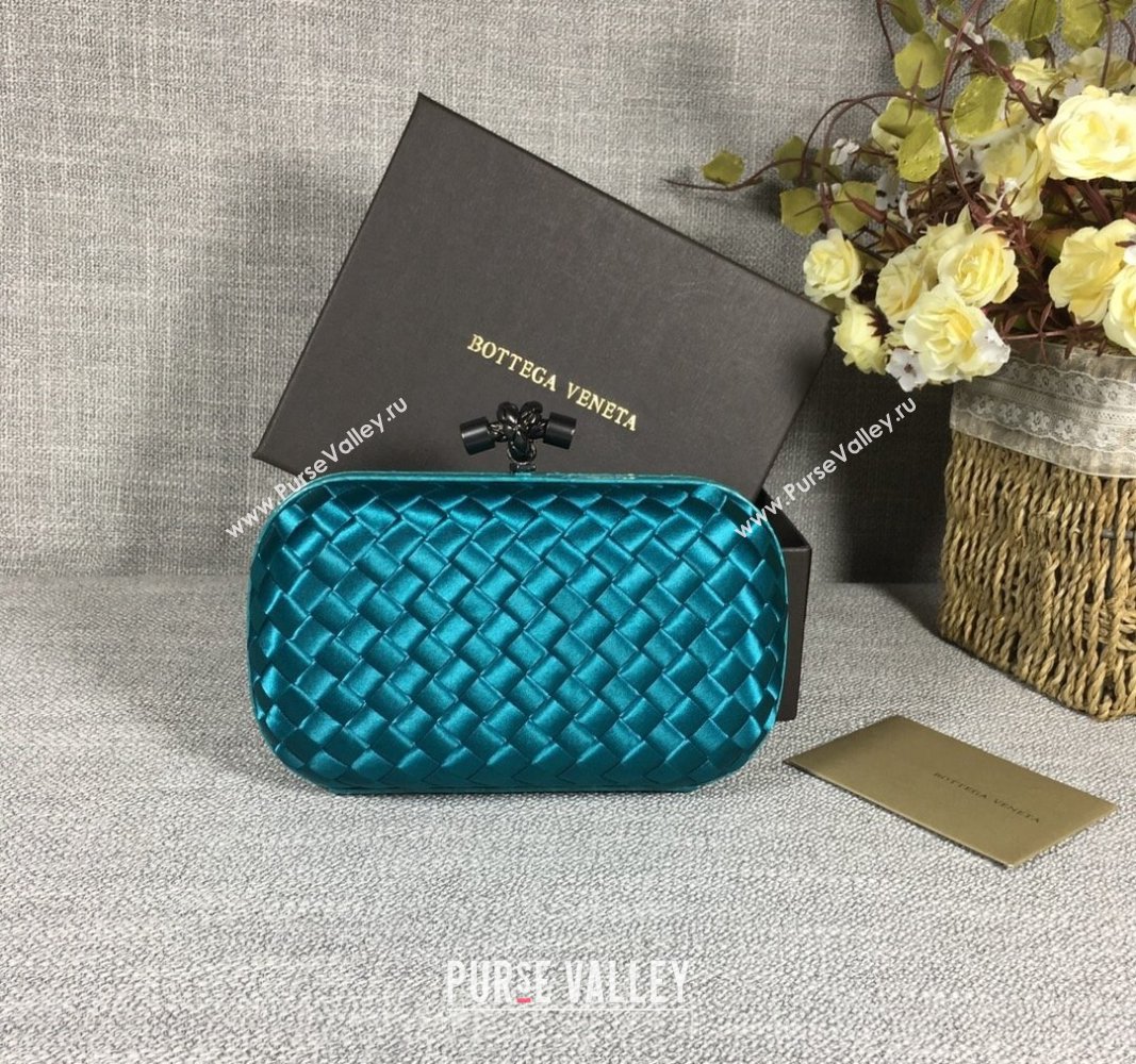 Bottega Veneta Satin Knot Mini Clutch Lake Green 2024 BV8651 (WT-240528021)