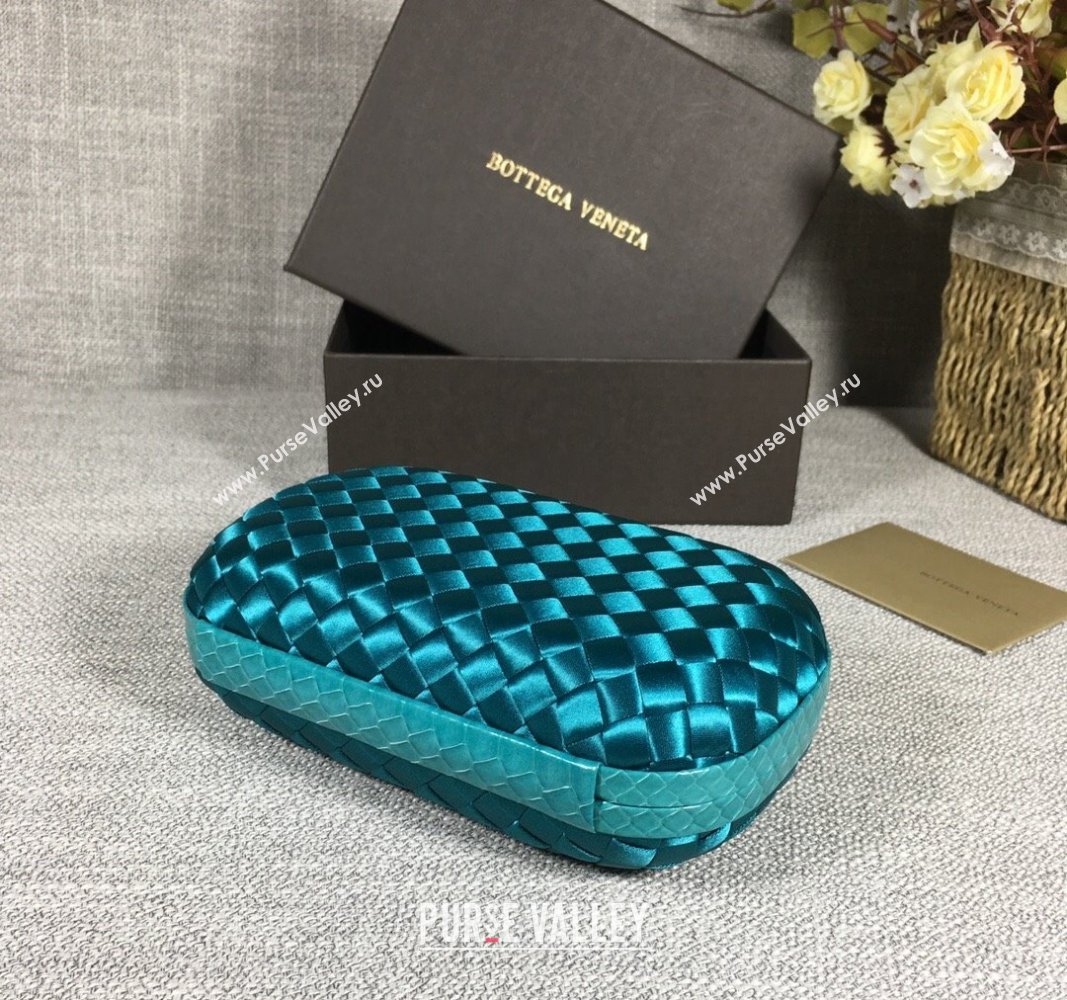 Bottega Veneta Satin Knot Mini Clutch Lake Green 2024 BV8651 (WT-240528021)