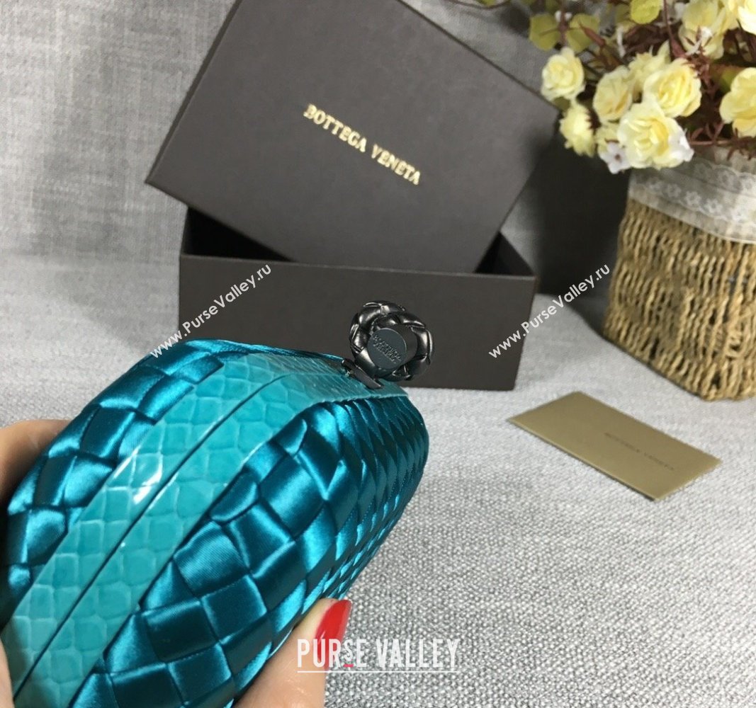 Bottega Veneta Satin Knot Mini Clutch Lake Green 2024 BV8651 (WT-240528021)