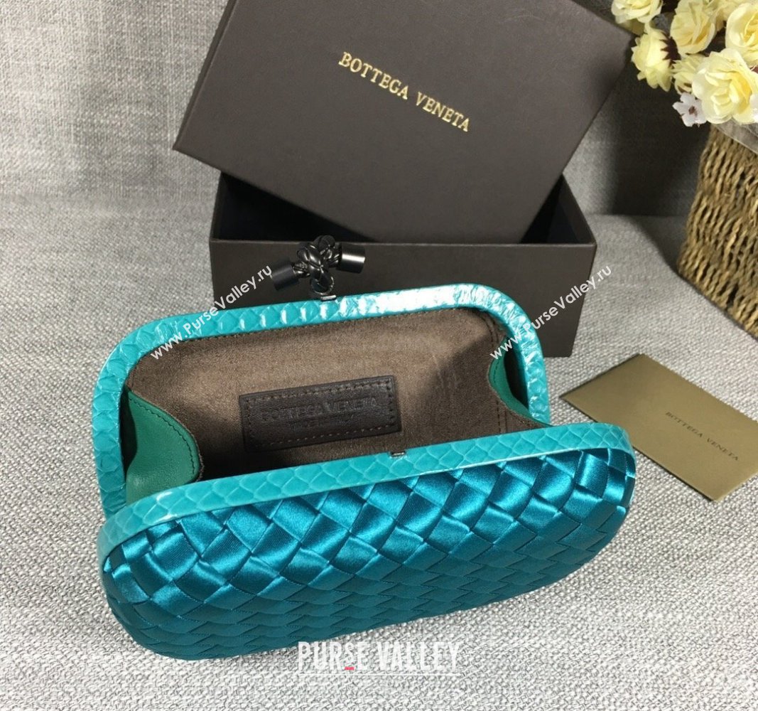 Bottega Veneta Satin Knot Mini Clutch Lake Green 2024 BV8651 (WT-240528021)