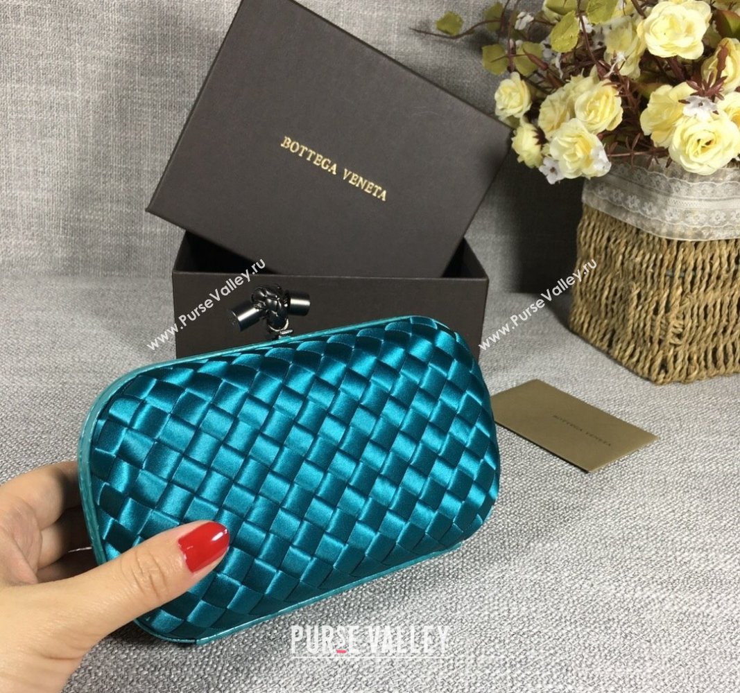 Bottega Veneta Satin Knot Mini Clutch Lake Green 2024 BV8651 (WT-240528021)