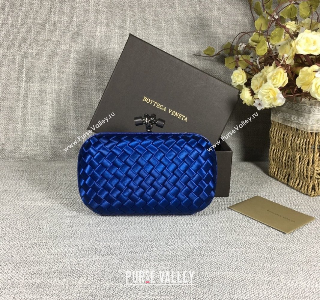 Bottega Veneta Satin Knot Mini Clutch Stone Blue 2024 BV8651 (WT-240528022)