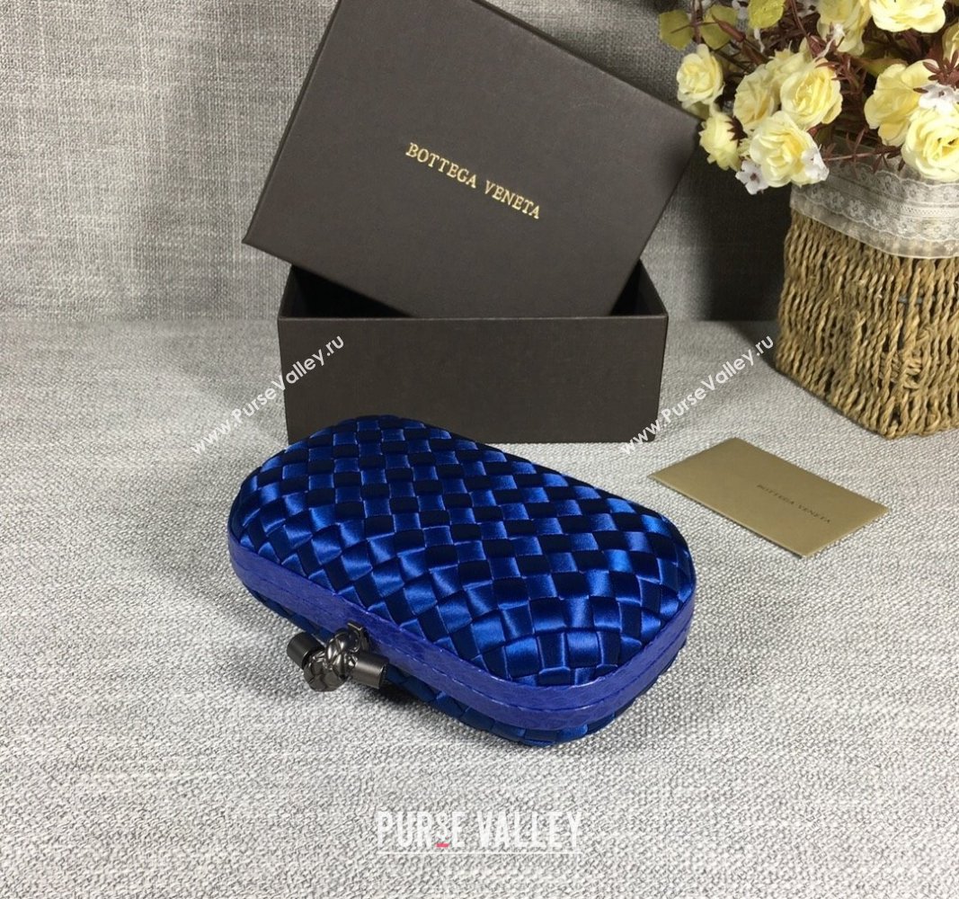 Bottega Veneta Satin Knot Mini Clutch Stone Blue 2024 BV8651 (WT-240528022)