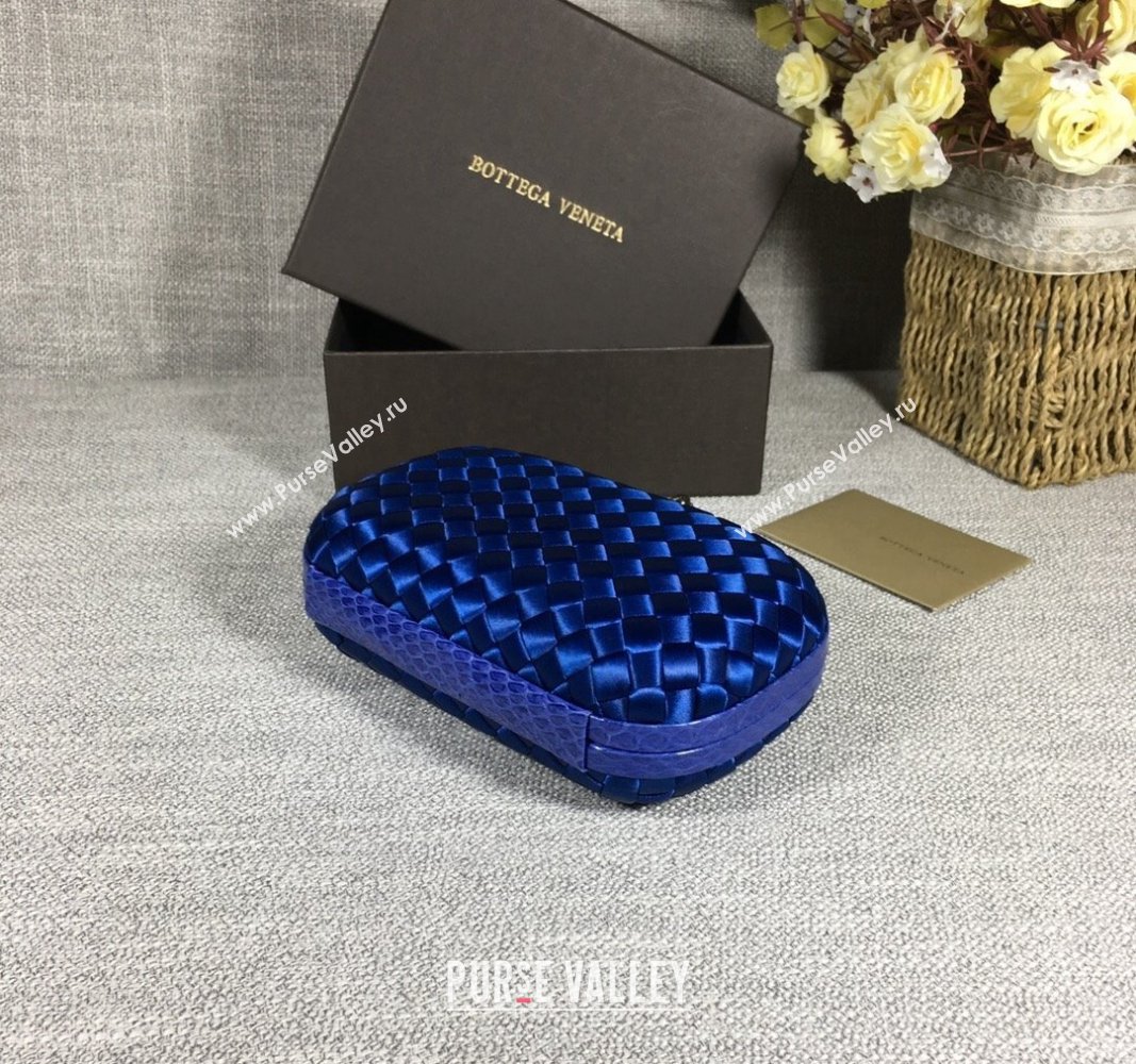 Bottega Veneta Satin Knot Mini Clutch Stone Blue 2024 BV8651 (WT-240528022)