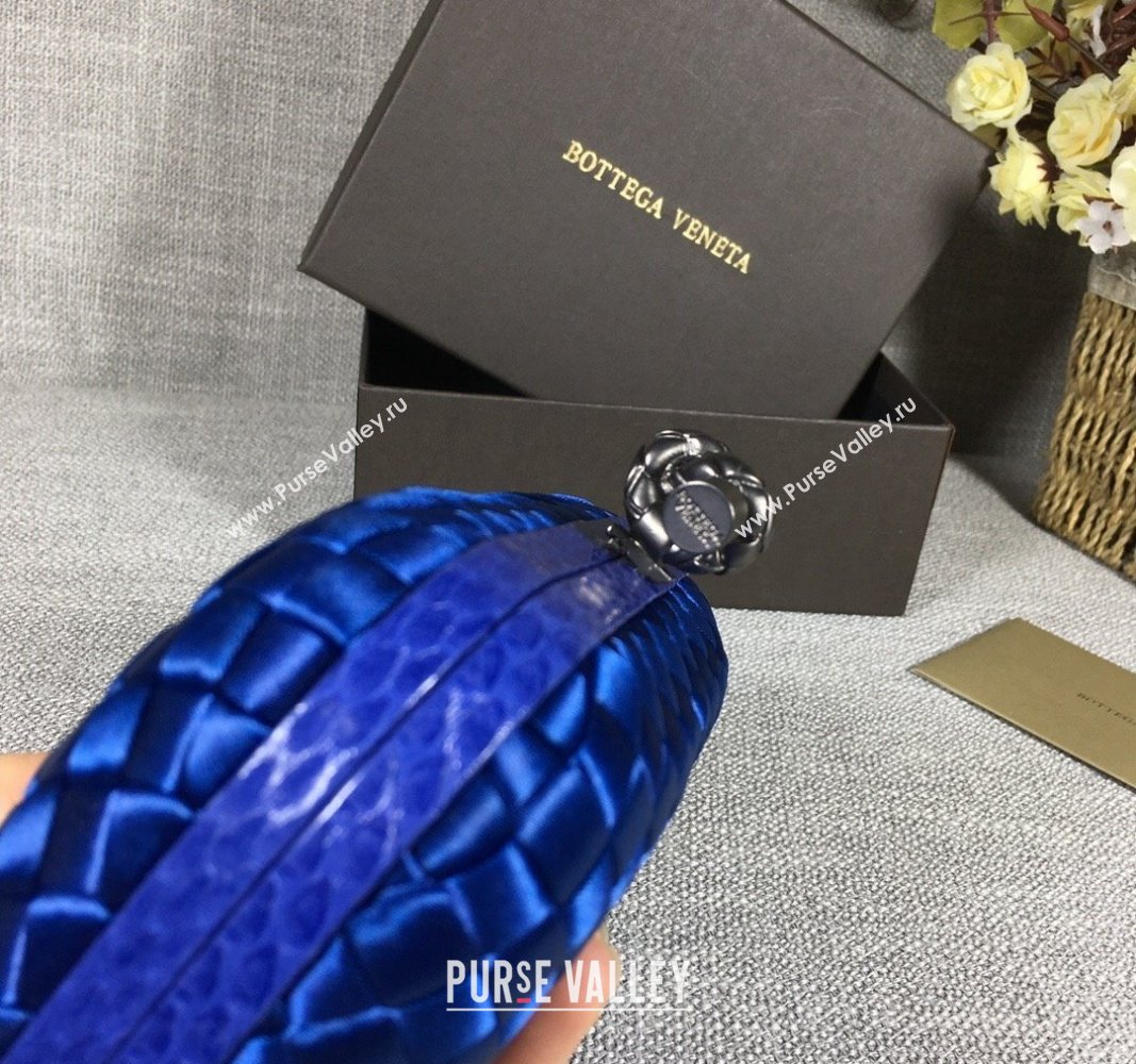 Bottega Veneta Satin Knot Mini Clutch Stone Blue 2024 BV8651 (WT-240528022)