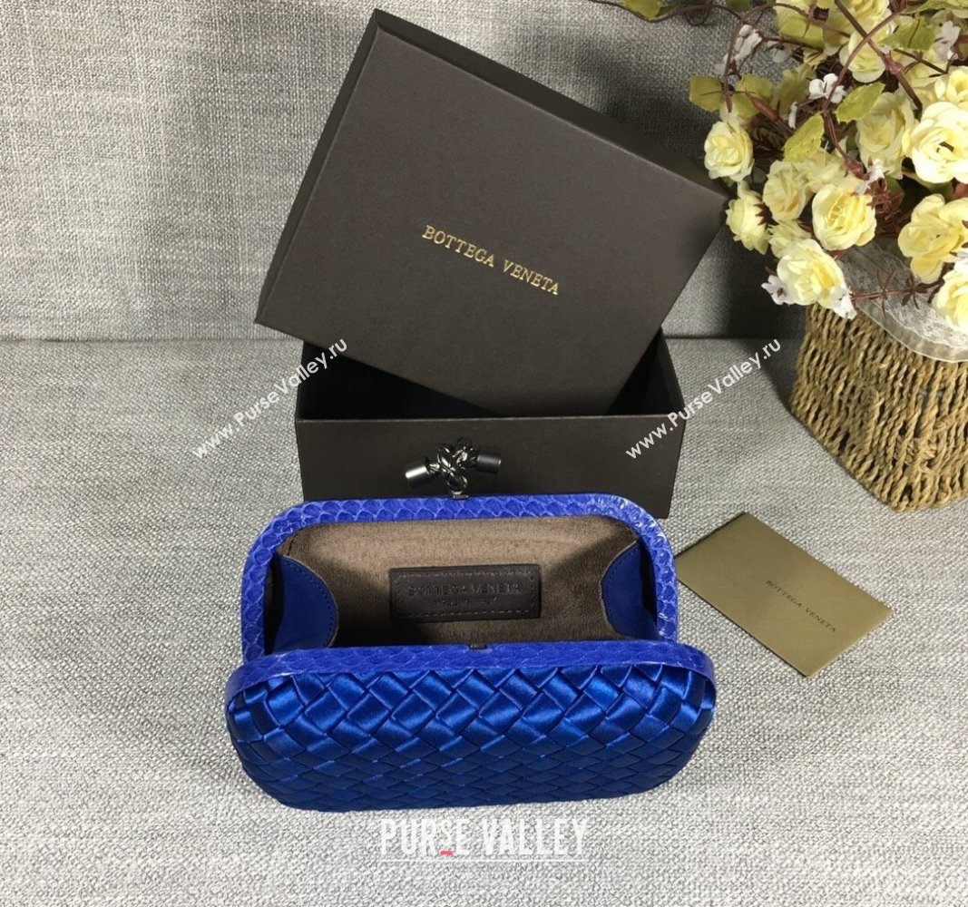 Bottega Veneta Satin Knot Mini Clutch Stone Blue 2024 BV8651 (WT-240528022)