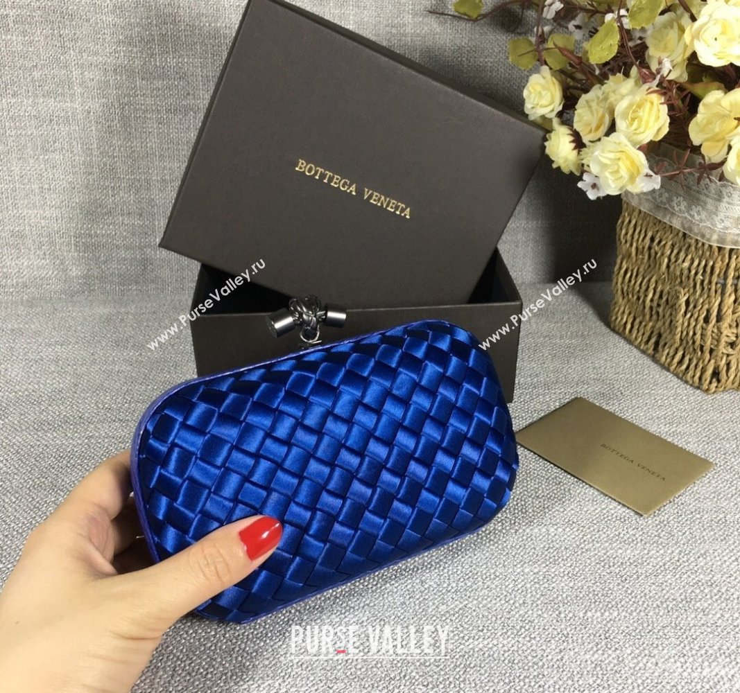 Bottega Veneta Satin Knot Mini Clutch Stone Blue 2024 BV8651 (WT-240528022)