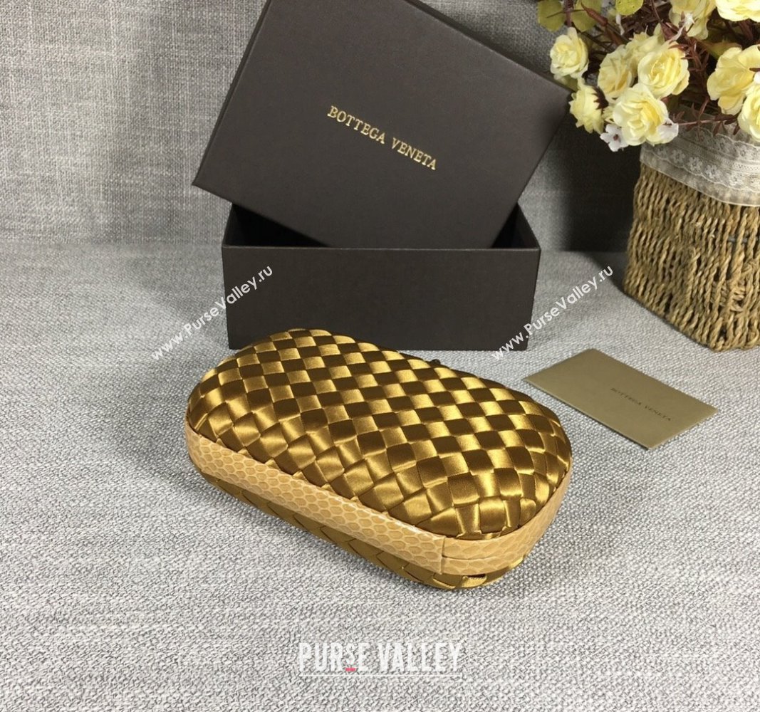 Bottega Veneta Satin Knot Mini Clutch Bronze Gold 2024 BV8651 (WT-240528023)