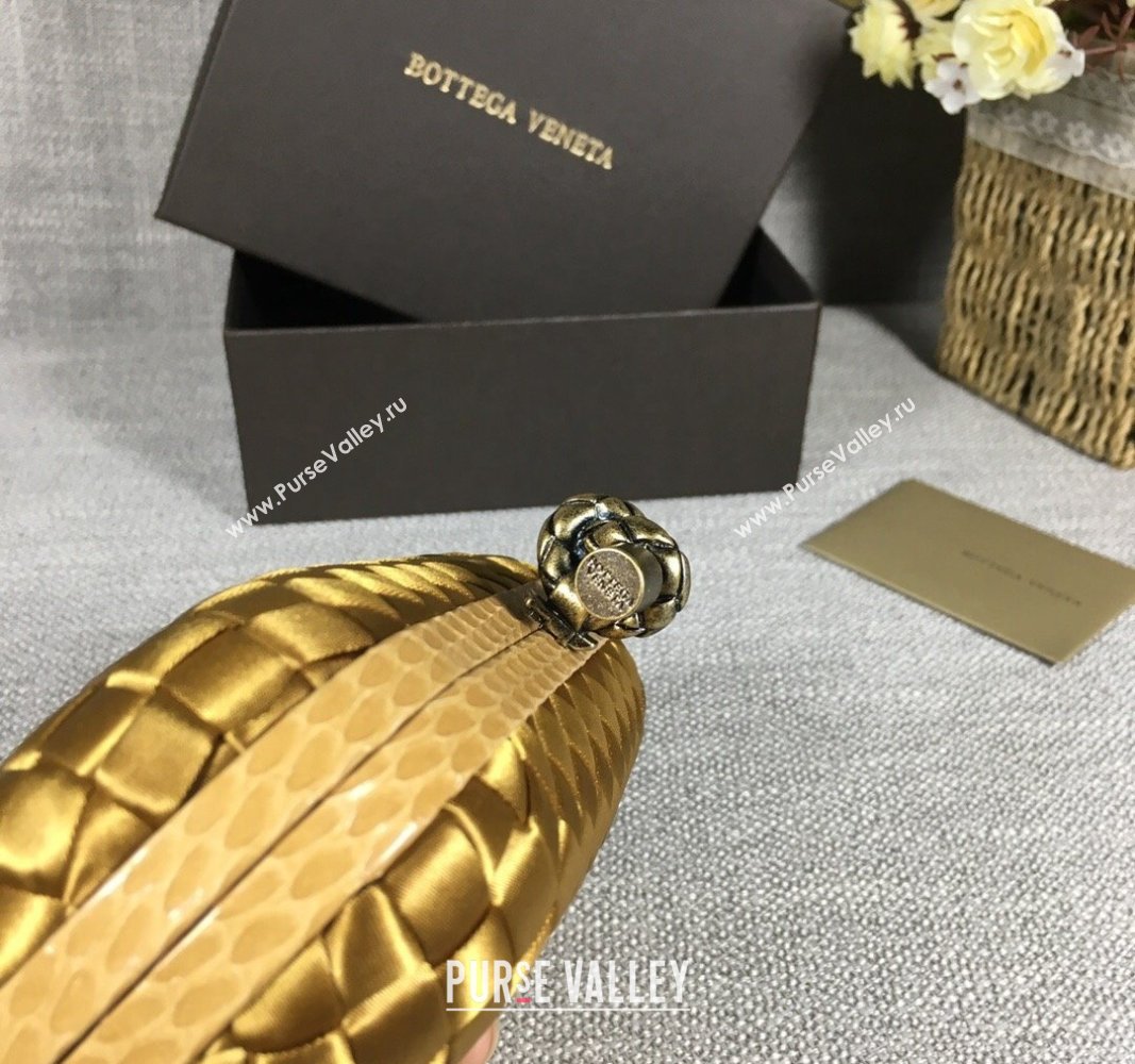 Bottega Veneta Satin Knot Mini Clutch Bronze Gold 2024 BV8651 (WT-240528023)