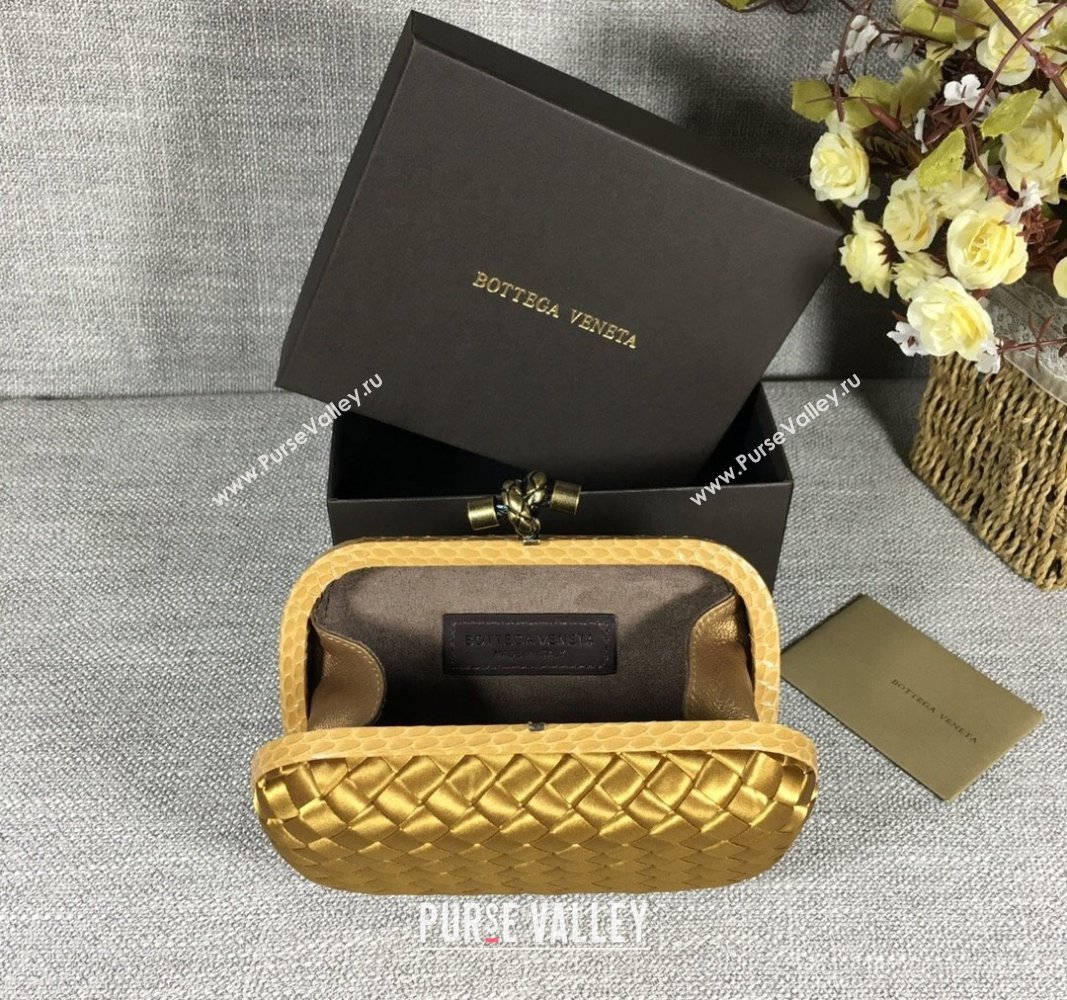 Bottega Veneta Satin Knot Mini Clutch Bronze Gold 2024 BV8651 (WT-240528023)